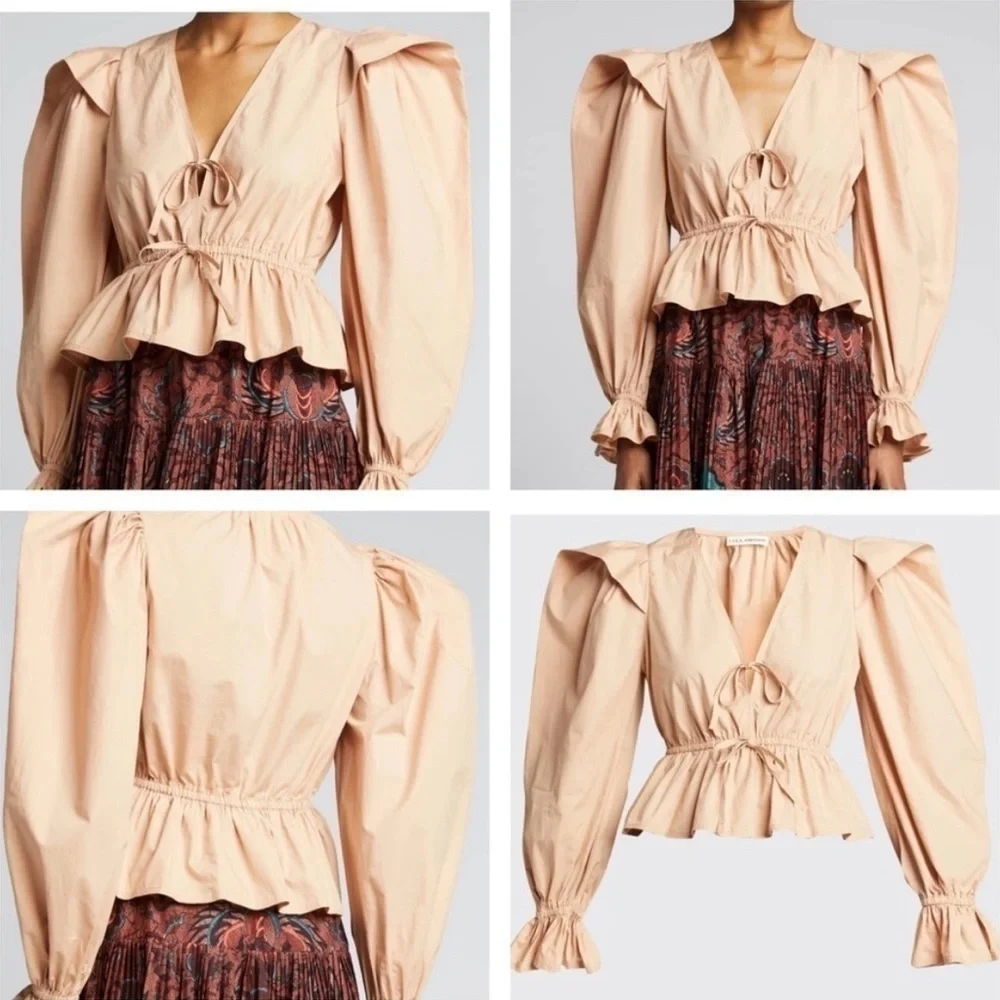 ULLA JOHNSON Sabina Puff-Sleeve Cotton Blouse